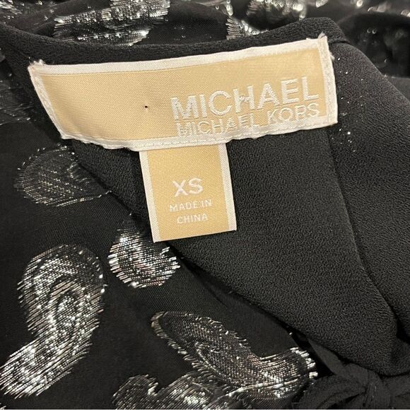 Michael by Michael Kors long sleeve Black Paisley Dress size Extra Small - Picture 12 of 14